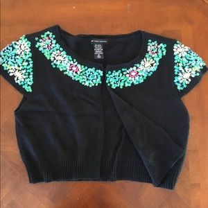 🌺EUC New York & Company Sequined Cropped Sweater